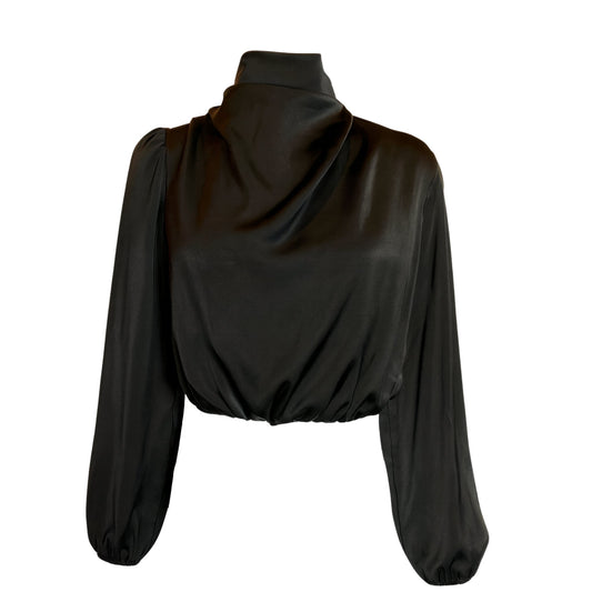 Black Turtleneck Crop Top Tops Mo'Nique Couture Fashions 