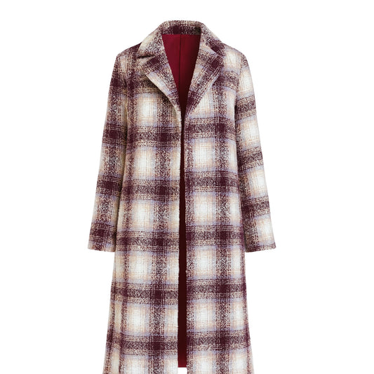 Red Plaid Women's Coat Coat Mo'Nique Couture Fashions 