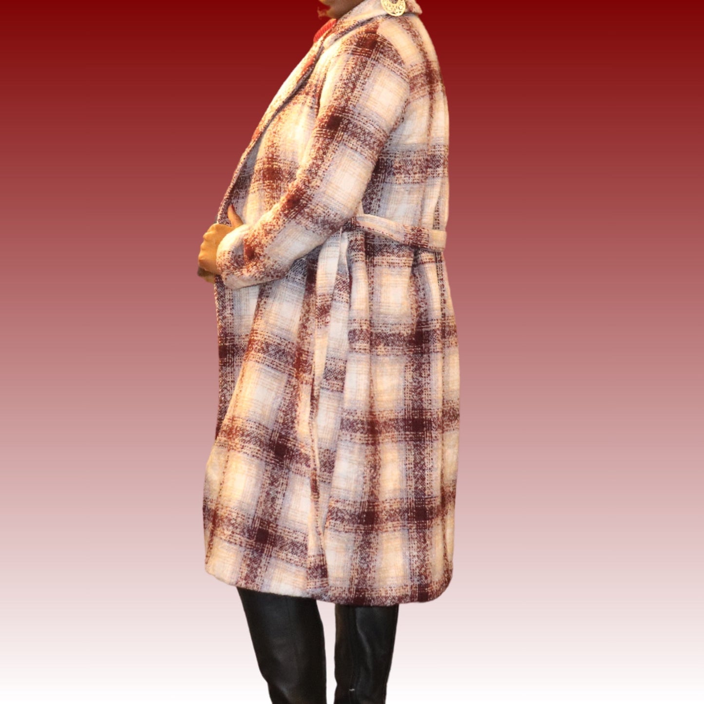 Aspen Plaid Women's Coat Coat Mo'Nique Couture Fashions 