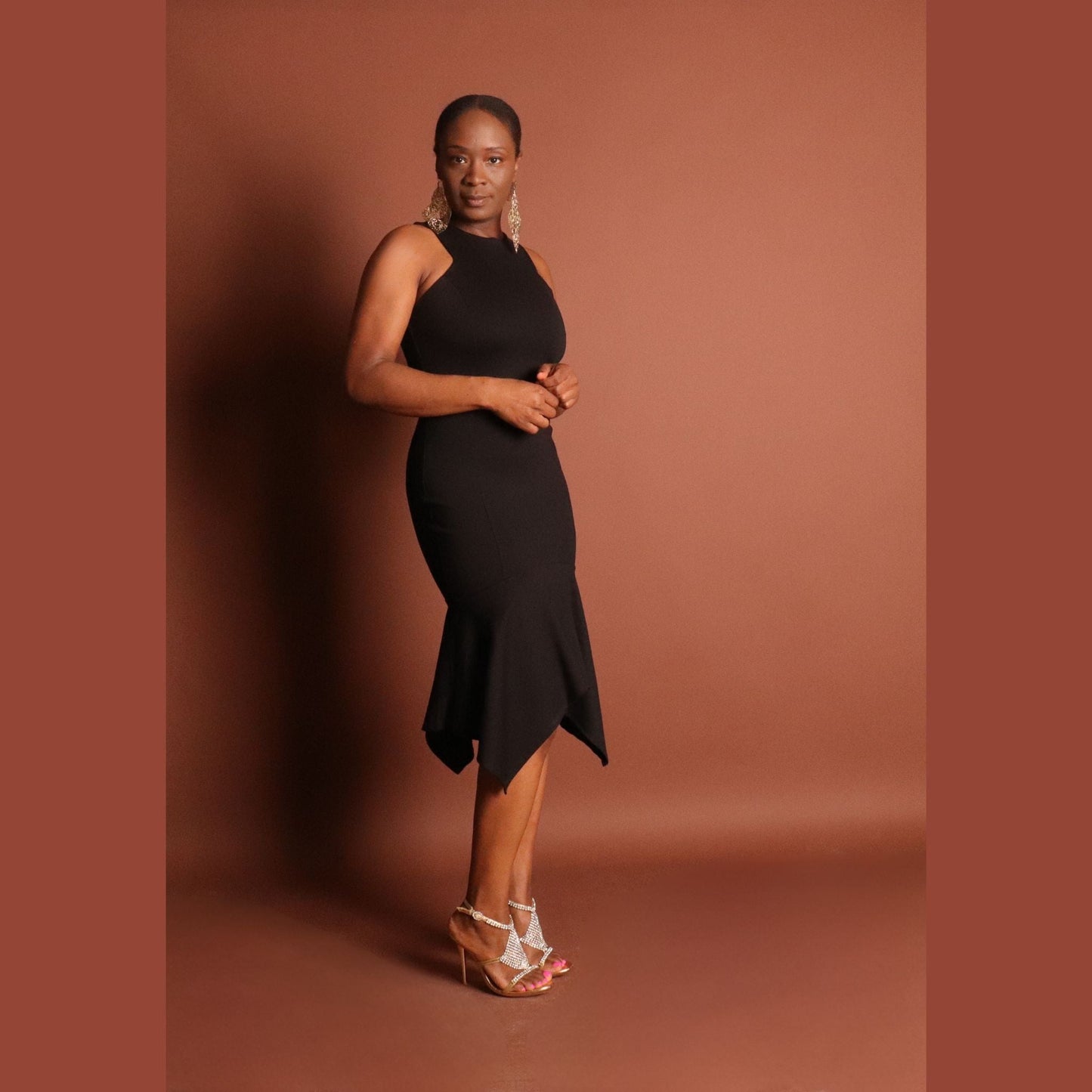 Women's Black Midi Dress Dress Mo'Nique Couture 