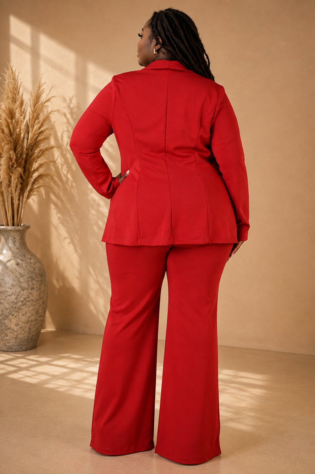 The Signature Curve Suit in Red Sets Monique's Couture Fashions 