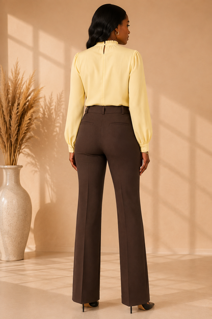 Imani Boot Cut Dress Pants - Brown