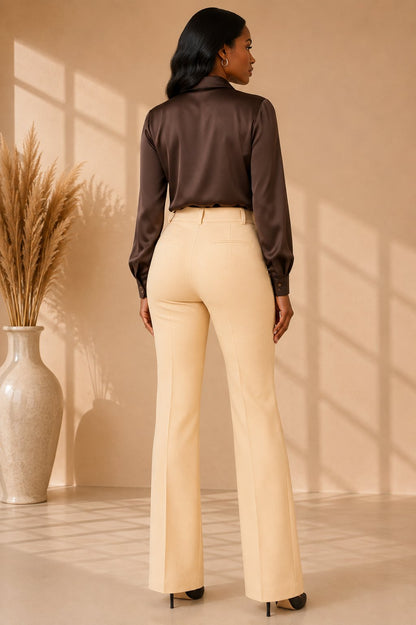 Imani Boot Cut Dress Pants - Khaki Pants Mo'Nique Couture Fashions 