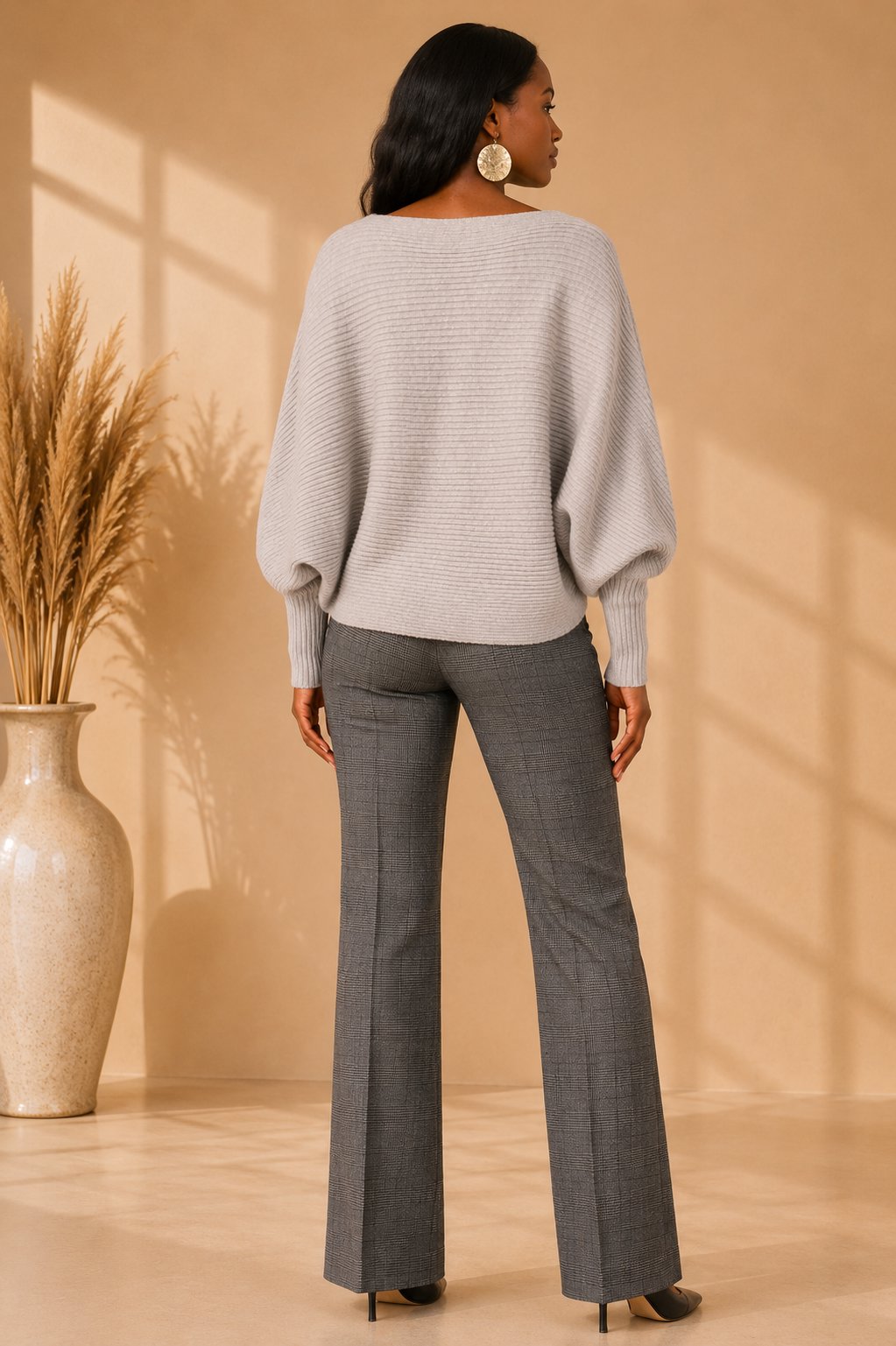 Regine Dolman Sleeve Sweater - Gray Tops Mo'Nique Couture Fashions 