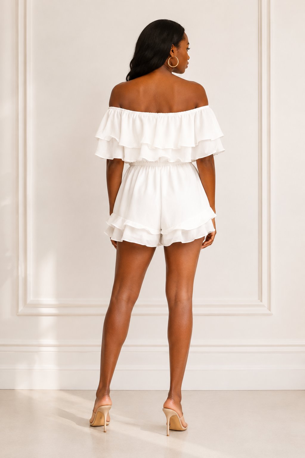 Alyssa Romper - White Sets Mo'Nique Couture Fashions 
