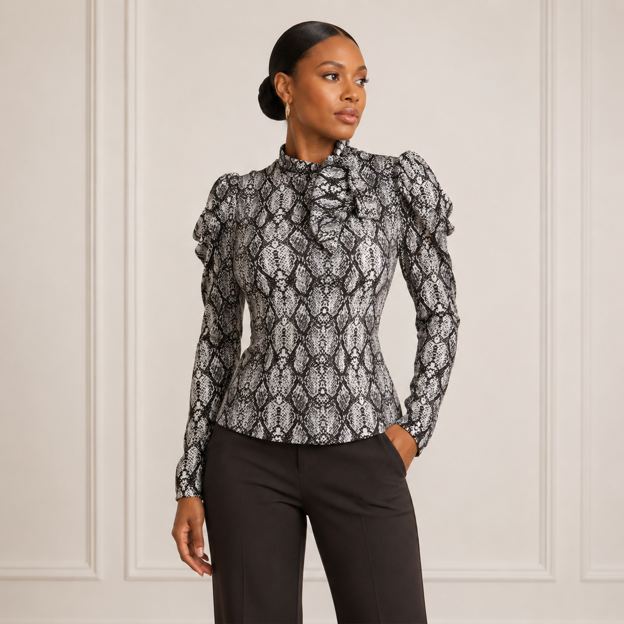Mya Pleated Sleeve Blouse