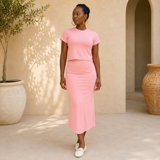Top and Midi Skirt Set Sets Monique's Couture Fashions 
