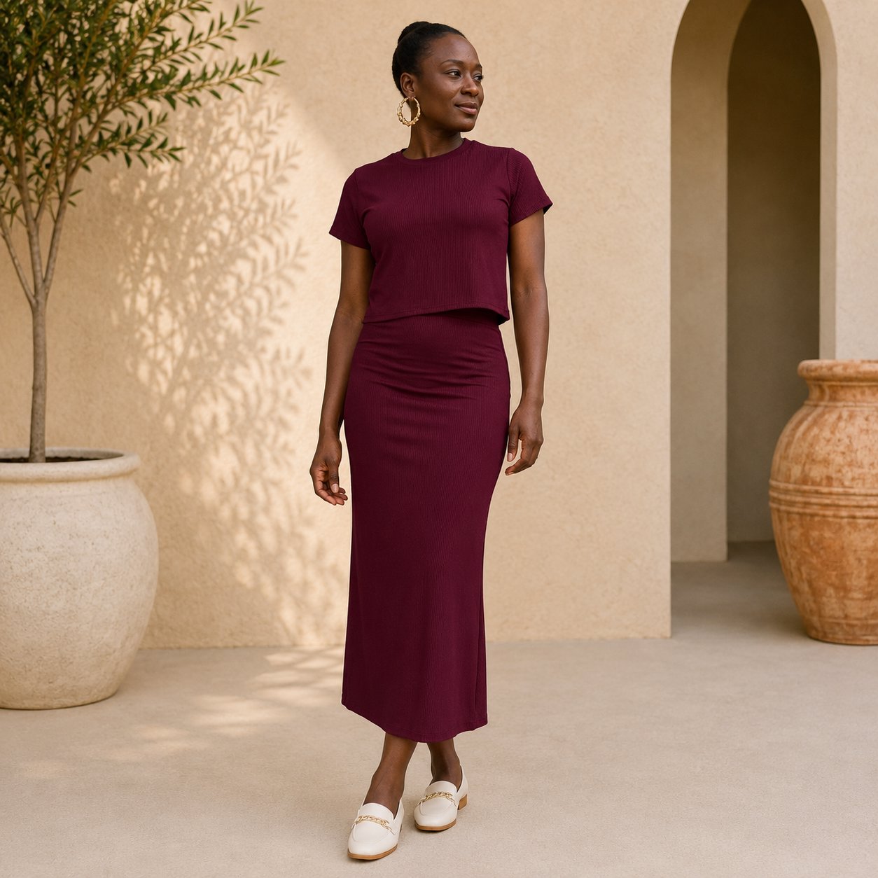 Top and Midi Skirt Set Sets Monique's Couture Fashions 