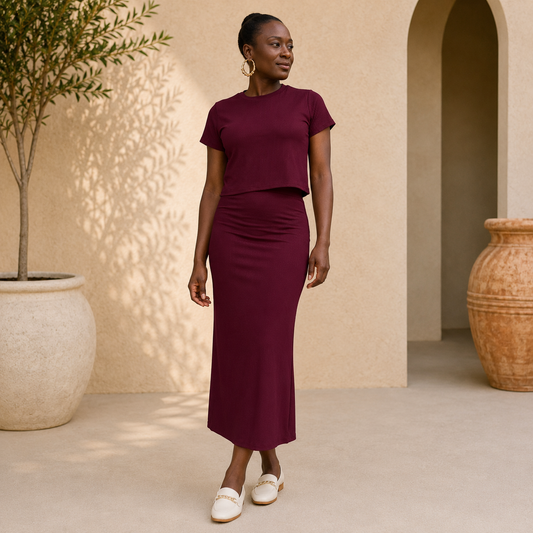 Top and Midi Skirt Set