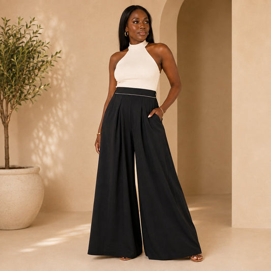 Palazzo Pants - Black Pants Monique's Couture Fashions 
