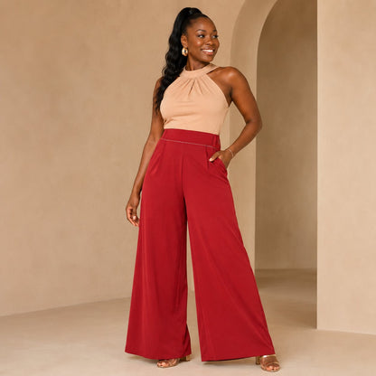 Palazzo Pants - Red Pants Monique's Couture Fashions 