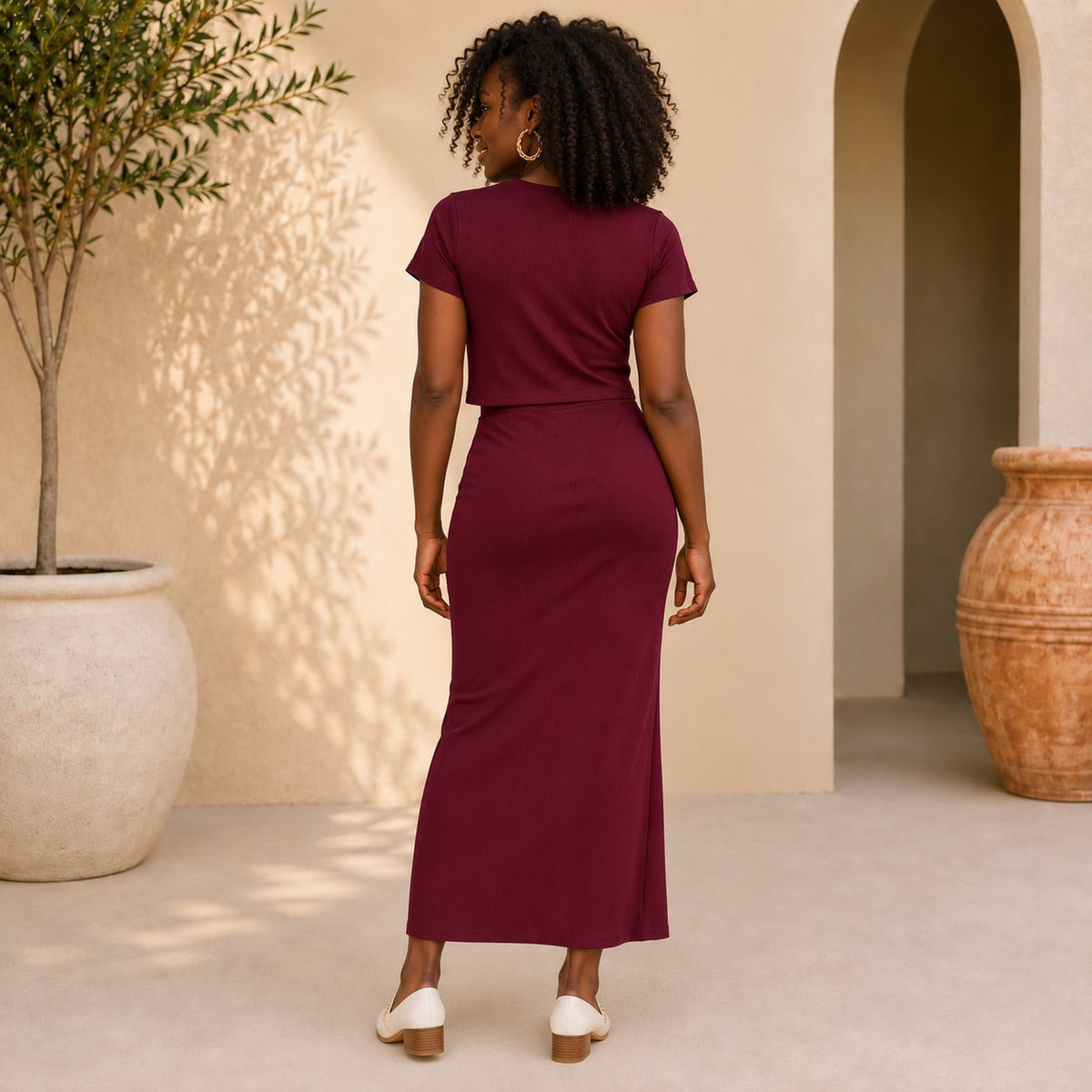 Top and Midi Skirt Set Sets Monique's Couture Fashions 