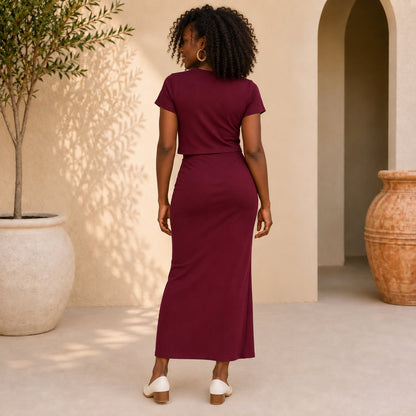 Top and Midi Skirt Set Sets Monique's Couture Fashions 