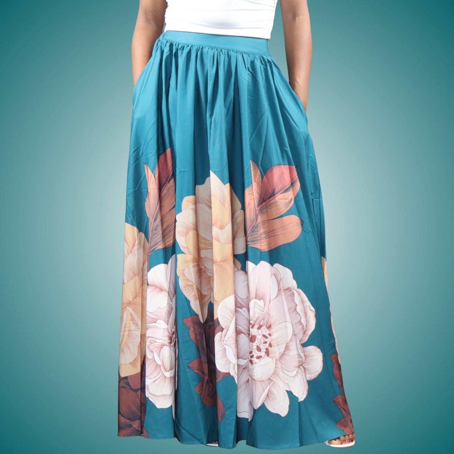 Enchanted Garden Woman's Maxi Skirt Skirts Mo'Nique Couture Fashions 