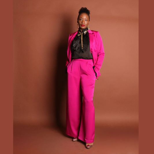 Woman's Pink Pants Suit Sets Mo'Nique Couture 