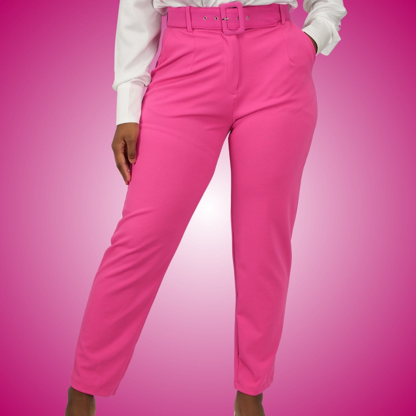 Sasha Ankle Women's Dress Pants - Blossom Pink Pants Mo'Nique Couture Fashions Small Blossom Pink 