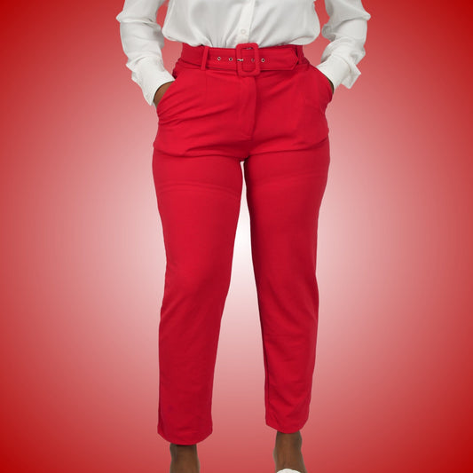 Sasha Ankle Women's Dress Pants - Cherry Red Pants Mo'Nique Couture Fashions Small Cherry Red 